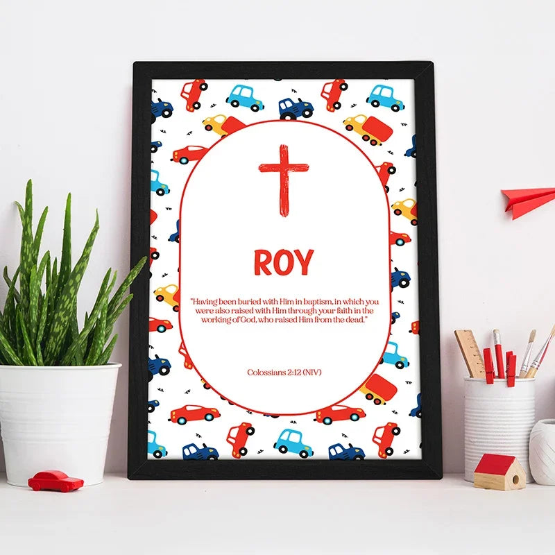 Personalized Baptism Sign With a Selected Verse