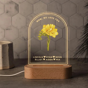 Personalized Best Mom Ever Gifts - Flower Night Light - GiftShire