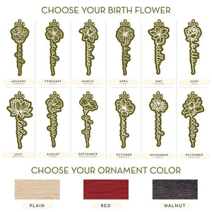 Personalized Birth Flower Cut Ornament - GiftShire