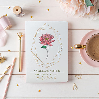 Personalized Birth Month Flower Notebook Name and Meaning