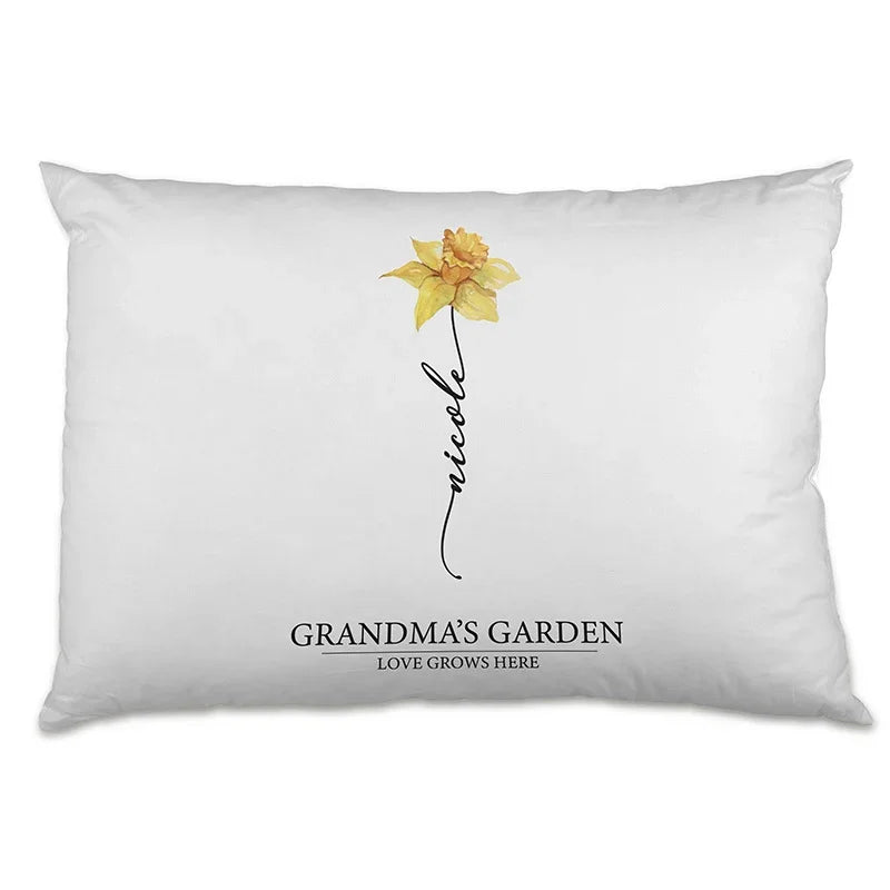 Personalized Birth Month Flowers Pillow - Grandma's Garden - GiftShire