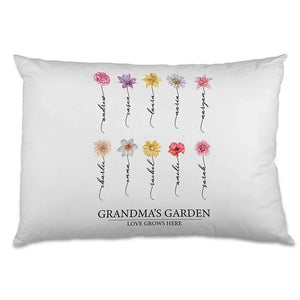 Personalized Birth Month Flowers Pillow - Grandma's Garden - GiftShire