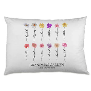 Personalized Birth Month Flowers Pillow - Grandma's Garden - GiftShire