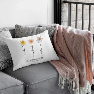 Personalized Birth Month Flowers Pillow - Grandma's Garden - GiftShire