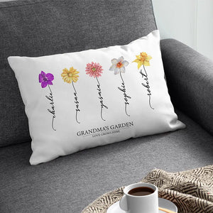 Personalized Birth Month Flowers Pillow - Grandma's Garden - GiftShire