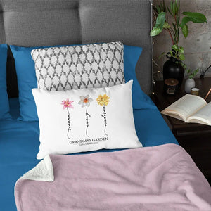 Personalized Birth Month Flowers Pillow - Grandma's Garden - GiftShire