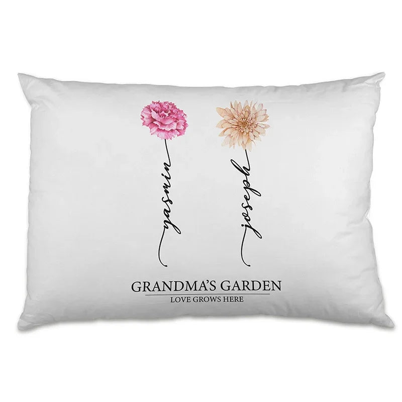 Personalized Birth Month Flowers Pillow - Grandma's Garden - GiftShire