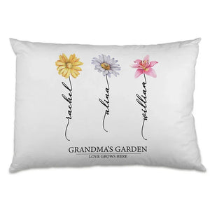Personalized Birth Month Flowers Pillow - Grandma's Garden - GiftShire
