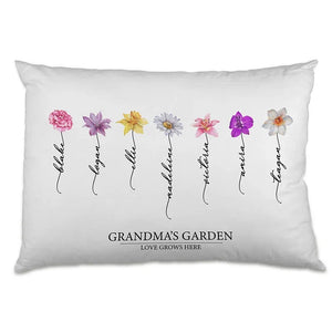 Personalized Birth Month Flowers Pillow - Grandma's Garden - GiftShire
