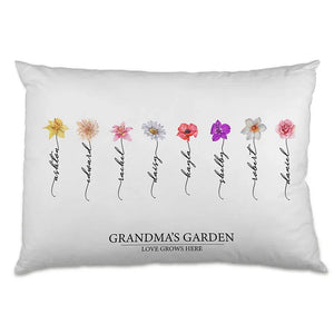 Personalized Birth Month Flowers Pillow - Grandma's Garden - GiftShire