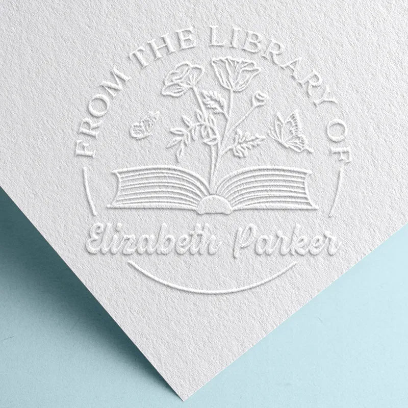 Personalized Book Embosser, Custom Birth Flower Book Mark