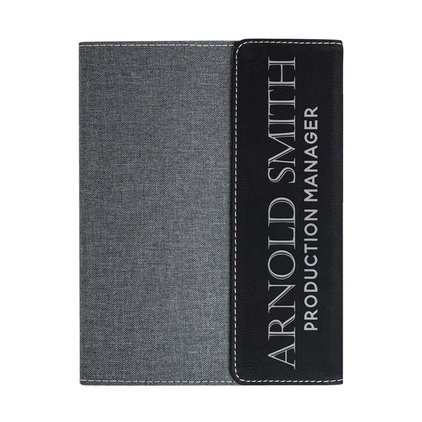 Personalized Business Padfolio - Canvas Notepad Holder with Magnetic Closure | B081874XGN - D7 - GiftShire