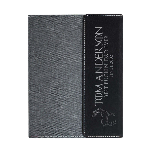 Personalized Business Padfolio - Canvas Notepad Holder with Magnetic Closure | B083LB4W2D - D1 - GiftShire