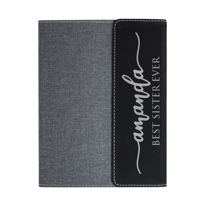 Personalized Business Padfolio - Canvas Notepad Holder with Magnetic Closure | B083LB4W2D - D5 - GiftShire