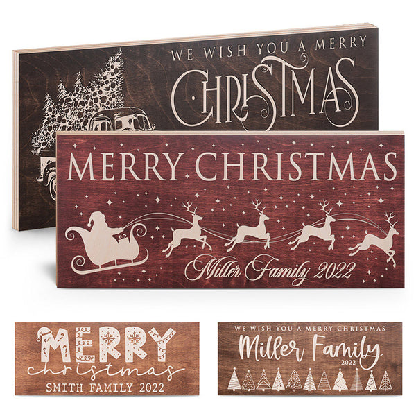 Personalized Christmas Decor Sign with Family Name