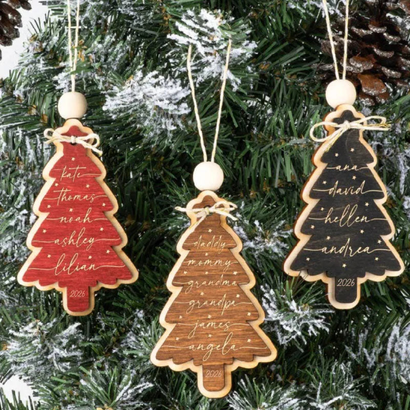 Personalized Family Tree with 6 Names Ornament for Christmas