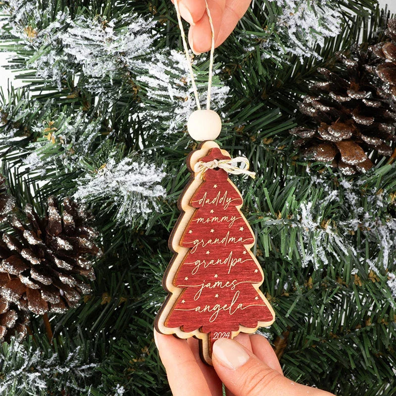 Personalized Family Tree with 6 Names Ornament for Christmas - GiftShire