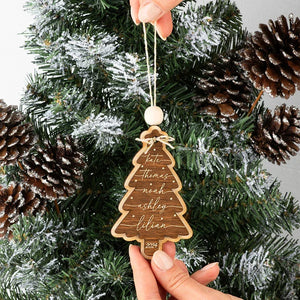Personalized Family Tree with 6 Names Ornament for Christmas - GiftShire