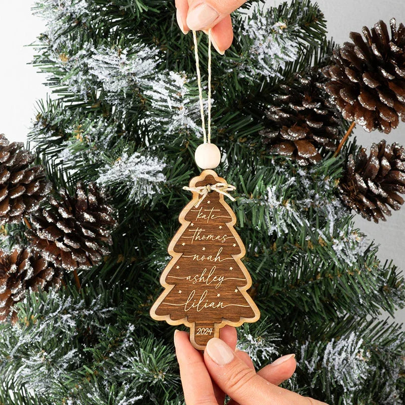 Personalized Family Tree with 6 Names Ornament for Christmas - GiftShire