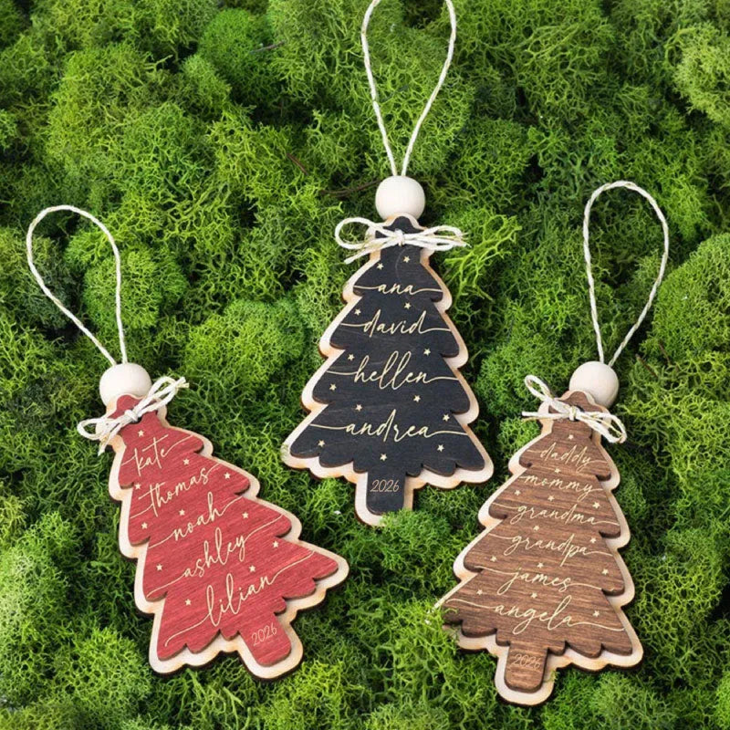 Personalized Family Tree with 6 Names Ornament for Christmas