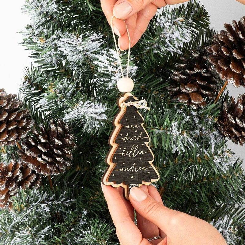 Personalized Family Tree with 6 Names Ornament for Christmas - GiftShire