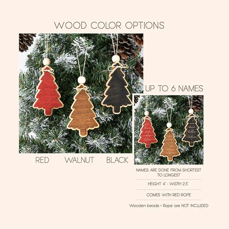 Personalized Family Tree with 6 Names Ornament for Christmas - GiftShire