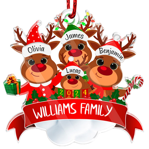Personalized Christmas Reindeer Ornament - GiftShire