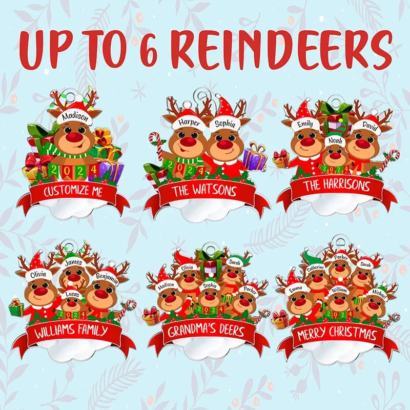 Personalized Christmas Reindeer Ornament - GiftShire