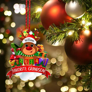 Personalized Christmas Reindeer Ornament - GiftShire
