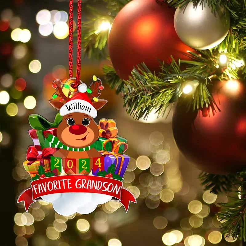 Personalized Christmas Reindeer Ornament - GiftShire