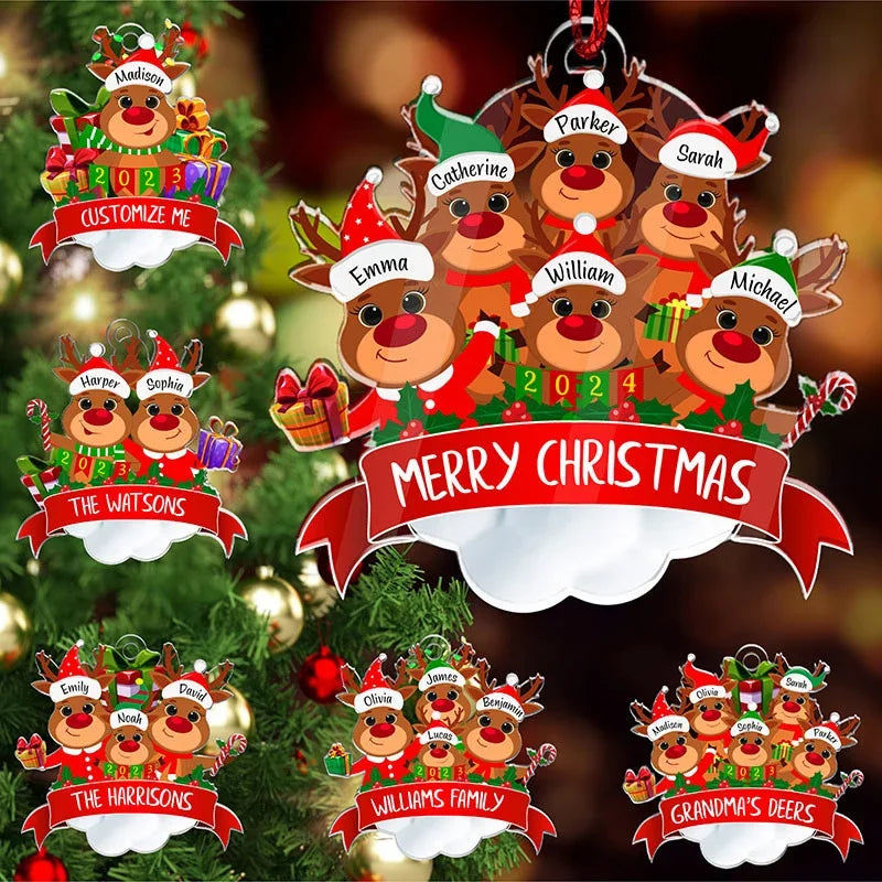 Personalized Christmas Reindeer Ornament - GiftShire