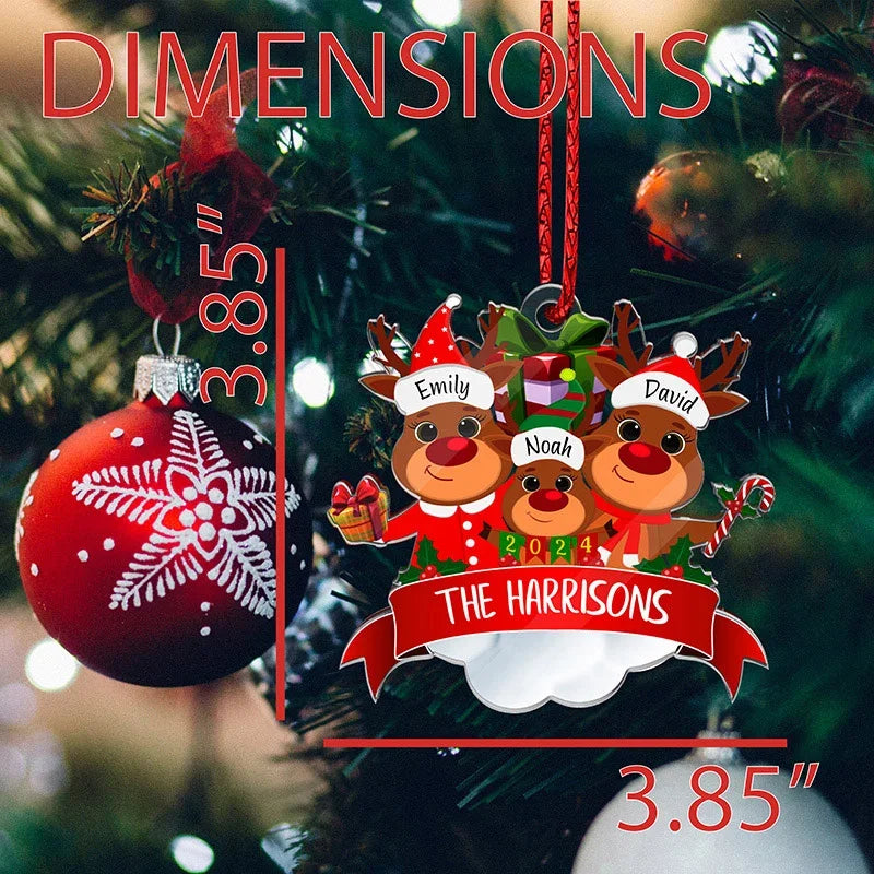 Personalized Christmas Reindeer Ornament - GiftShire