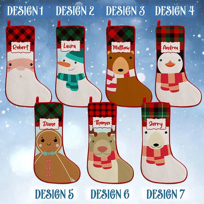 Personalized Christmas Stockings Featuring 7 Festive Characters - GiftShire