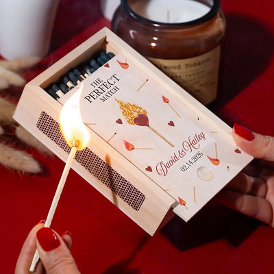 Personalized Couple Matchbox – Made of Wood