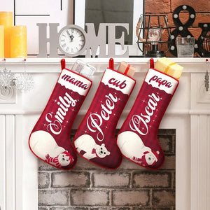 Polar Bear Family Christmas Stocking - GiftShire