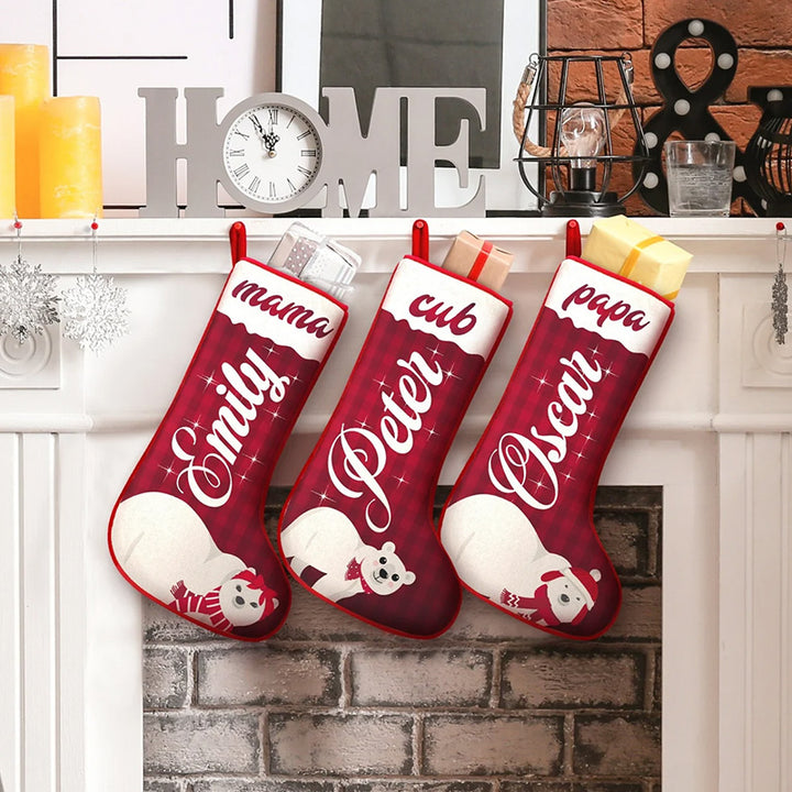 Polar Bear Family Christmas Stocking - GiftShire