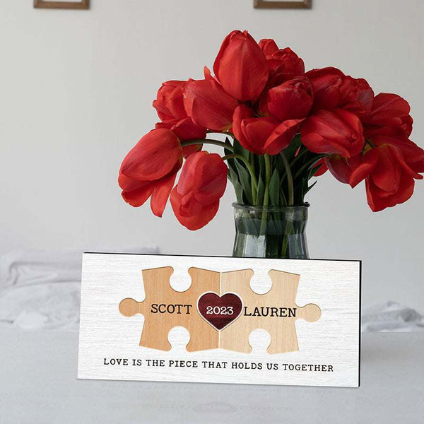 Personalized Couple Puzzle Sign, Christmas Gift for Wife, Husband