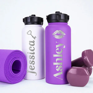 Personalized Couple Water Bottles: Choose Your Icon - GiftShire