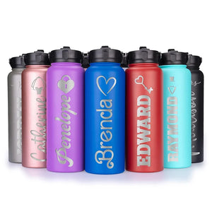 Personalized Couple Water Bottles: Choose Your Icon - GiftShire