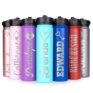 Personalized Couple Water Bottles: Choose Your Icon - GiftShire