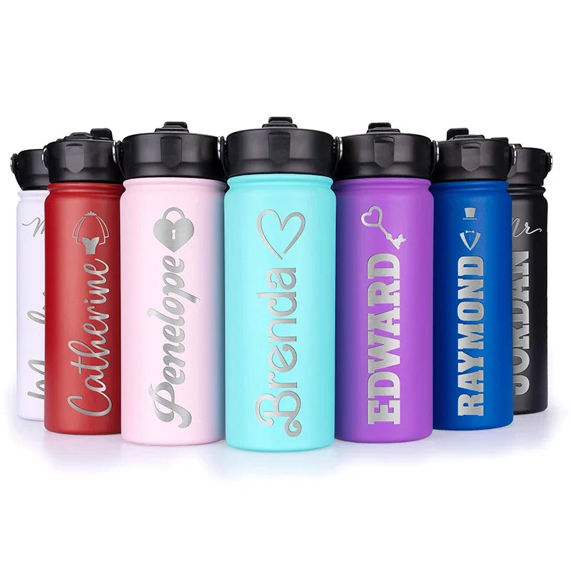 Personalized Couple Water Bottles: Choose Your Icon - GiftShire