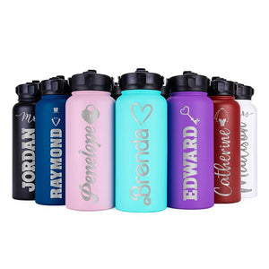 Personalized Couple Water Bottles: Choose Your Icon - GiftShire