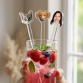 Personalized Face Drink Stirrers with Custom Photo