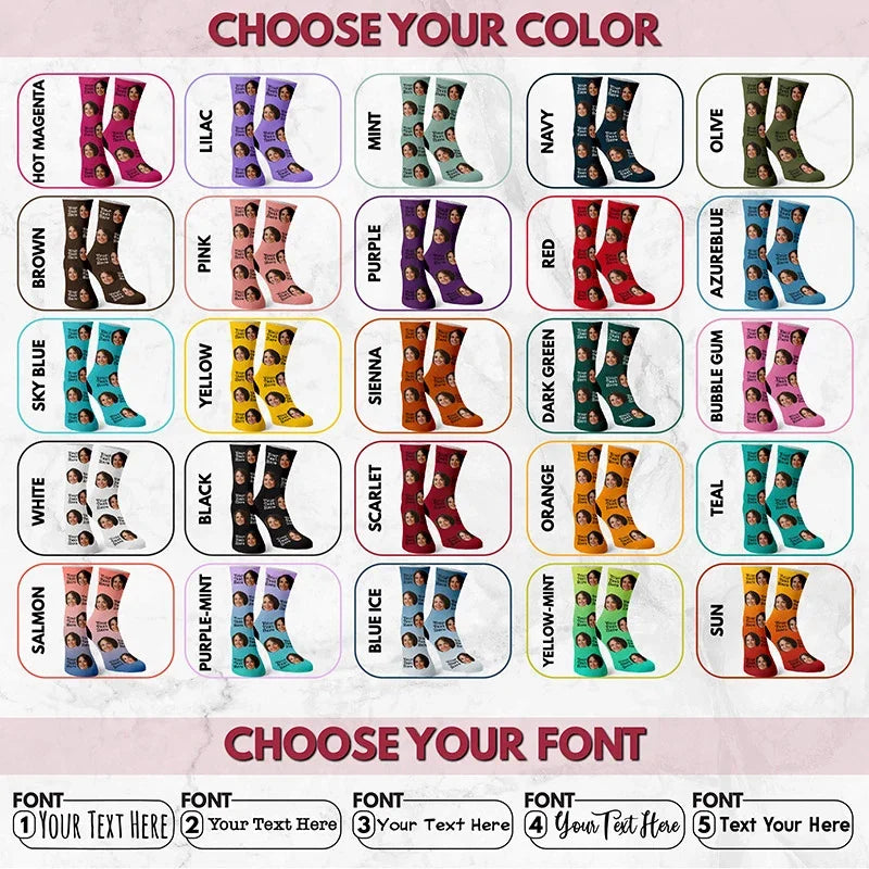 Personalized face on Socks for Adults, Young and Kids - GiftShire