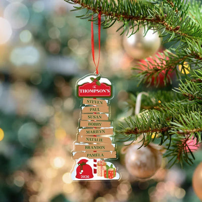 Personalized Family Signpost Christmas Ornament