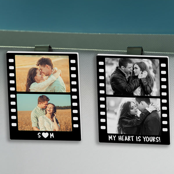 Personalized Film Clip with 2-Photo for Car Visor