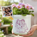 Personalized Flower Pot Befunky Photo to Sketch Gift