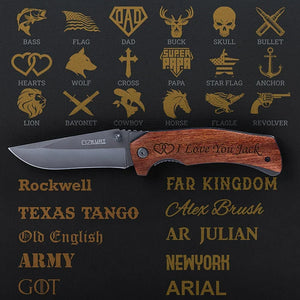 Personalized Folding Pocket Fishing Knife with Bass Design - GiftShire