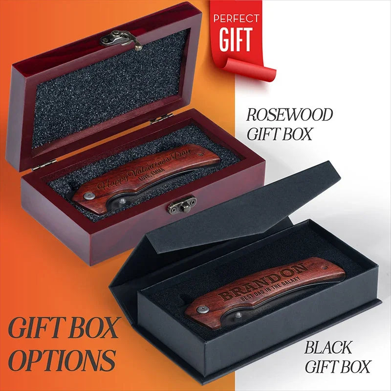 Personalized Folding Pocket Fishing Knife with Bass Design - GiftShire