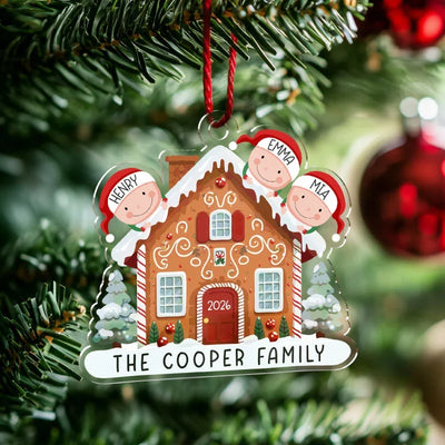 Personalized Gingerbread Family Christmas Ornament